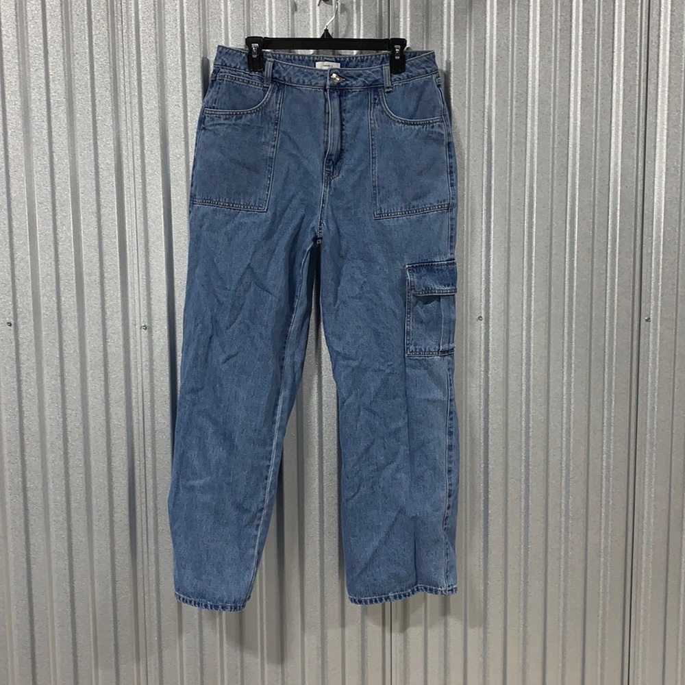 Straight Leg Cargo Jeans